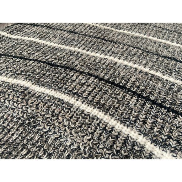 Apparel Workshop Mens Large Chunky Knit Crew Neck Sweater Grey Black White VTG - Picture 4 of 5